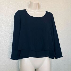 NWOT Metaphor Layered Flowy Crop Blouse Top XS